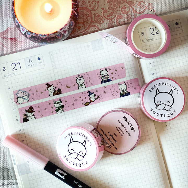 Demoji Witching Washi Tape - 15mm [silver foil]