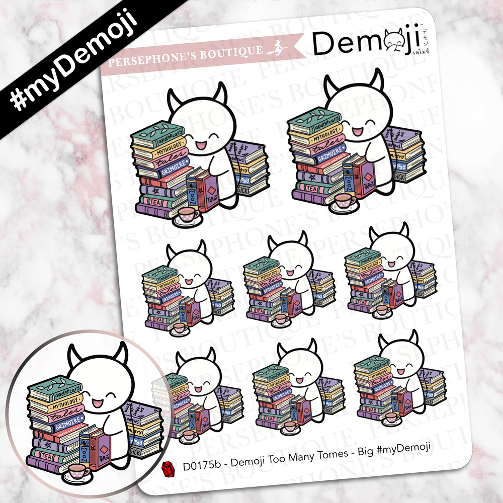 Demoji Too Many Tomes - Persephone's Boutique