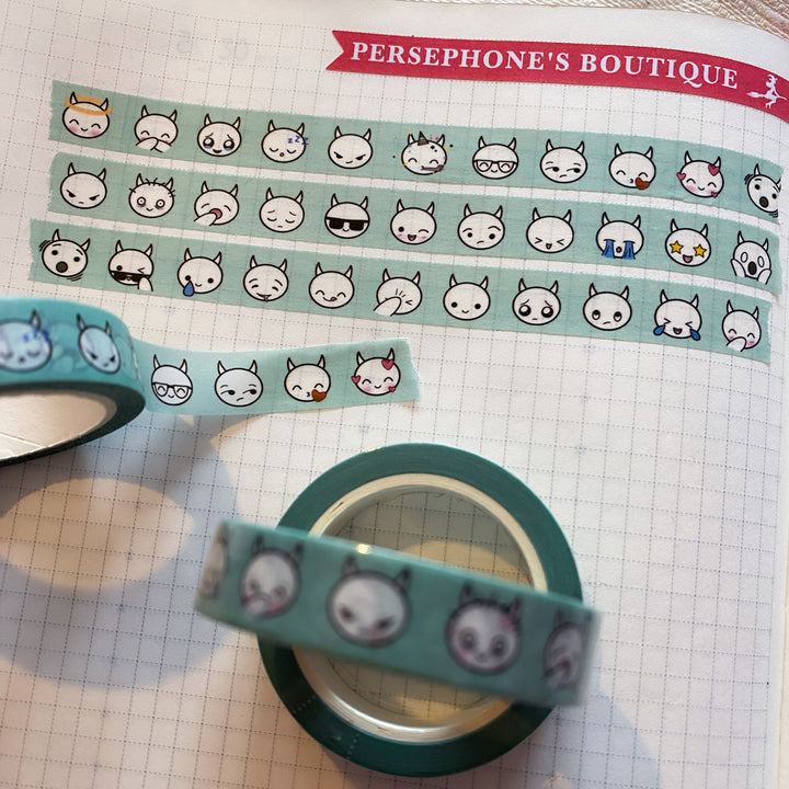 Mint Demojicons Washi Tape - 10mm