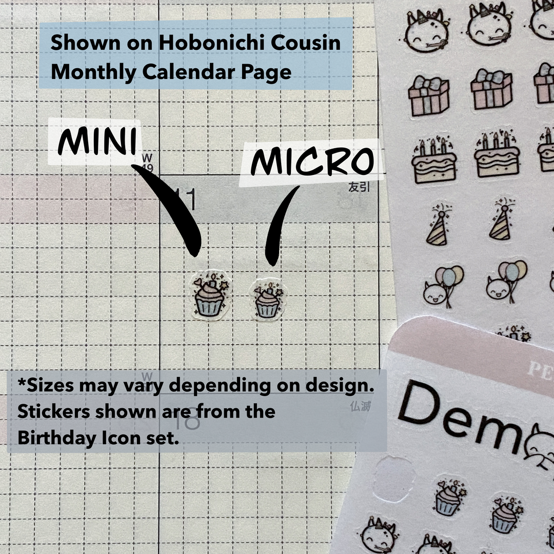 Mini/Micro Birthday Icons [washi paper]