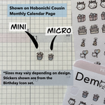 Mini/Micro Calendar Icons [washi paper]