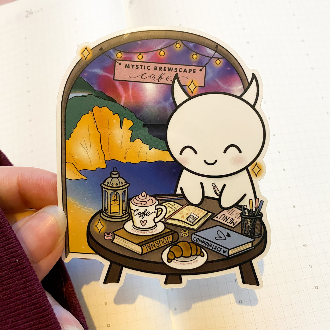 Mystic Brewscape Cafe Vinyl Sticker - Persephone's Boutique