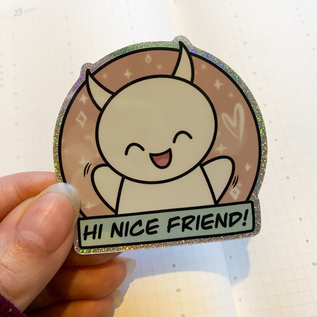 Hi Nice Friend Vinyl Sticker - Persephone's Boutique