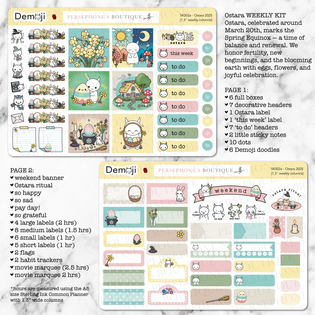 Ostara 2025 Weekly Kit (1.3"/A5) - Persephone's Boutique