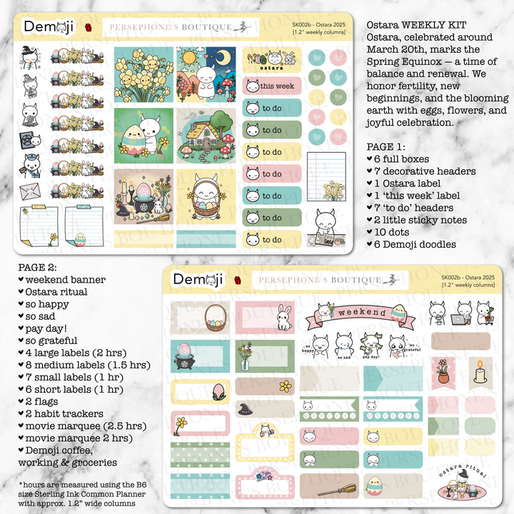 Ostara 2025 Weekly Kit (1.2"/B6)