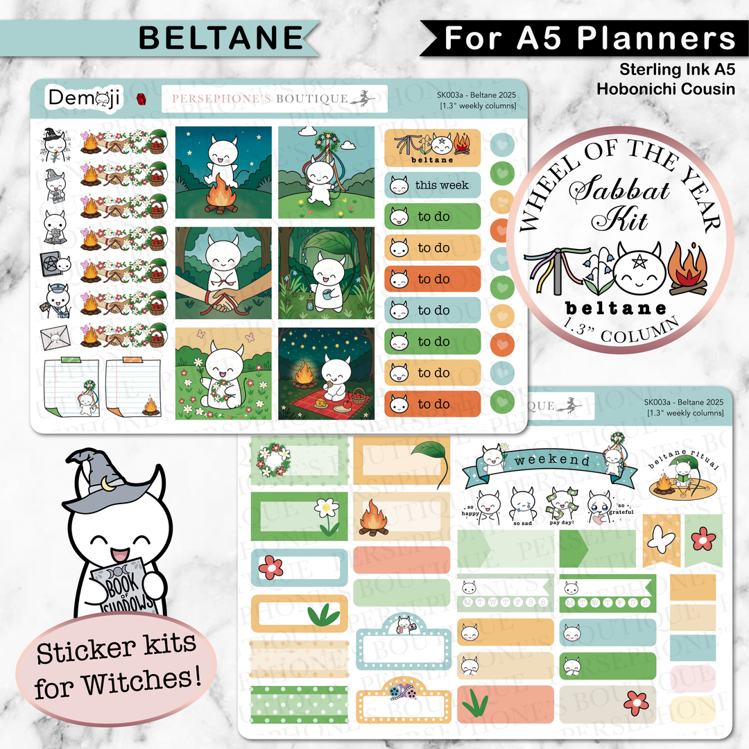 Beltane 2025 Weekly Kit (1.3"/A5) - Persephone's Boutique