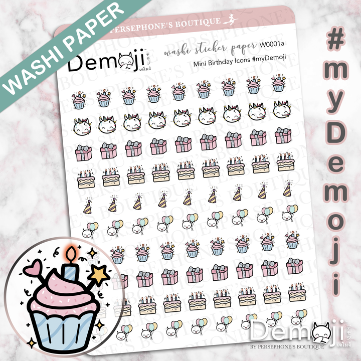 Mini/Micro Birthday Icons [washi paper]