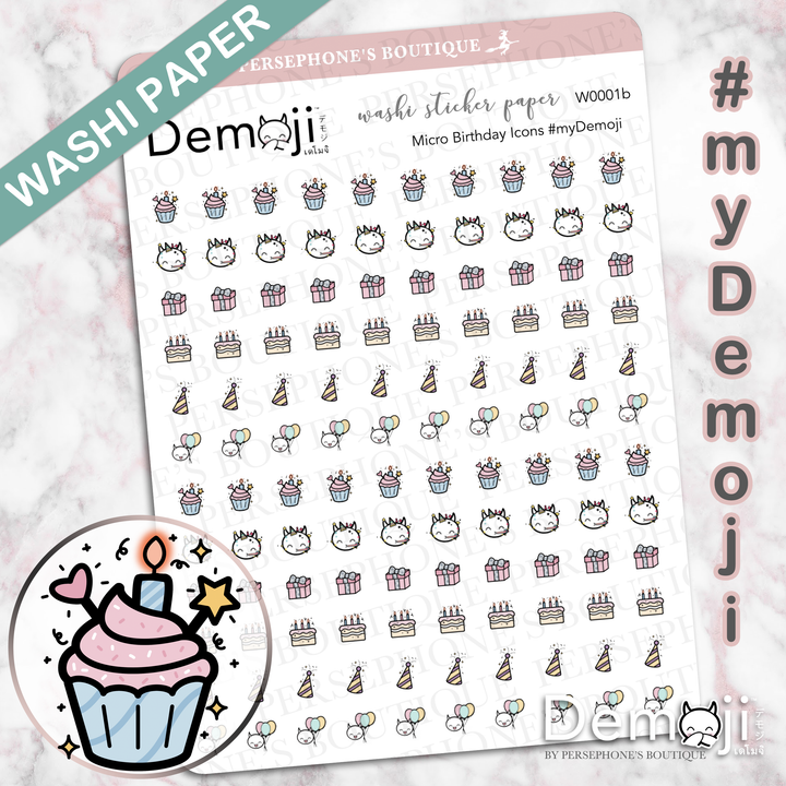 Mini/Micro Birthday Icons [washi paper]