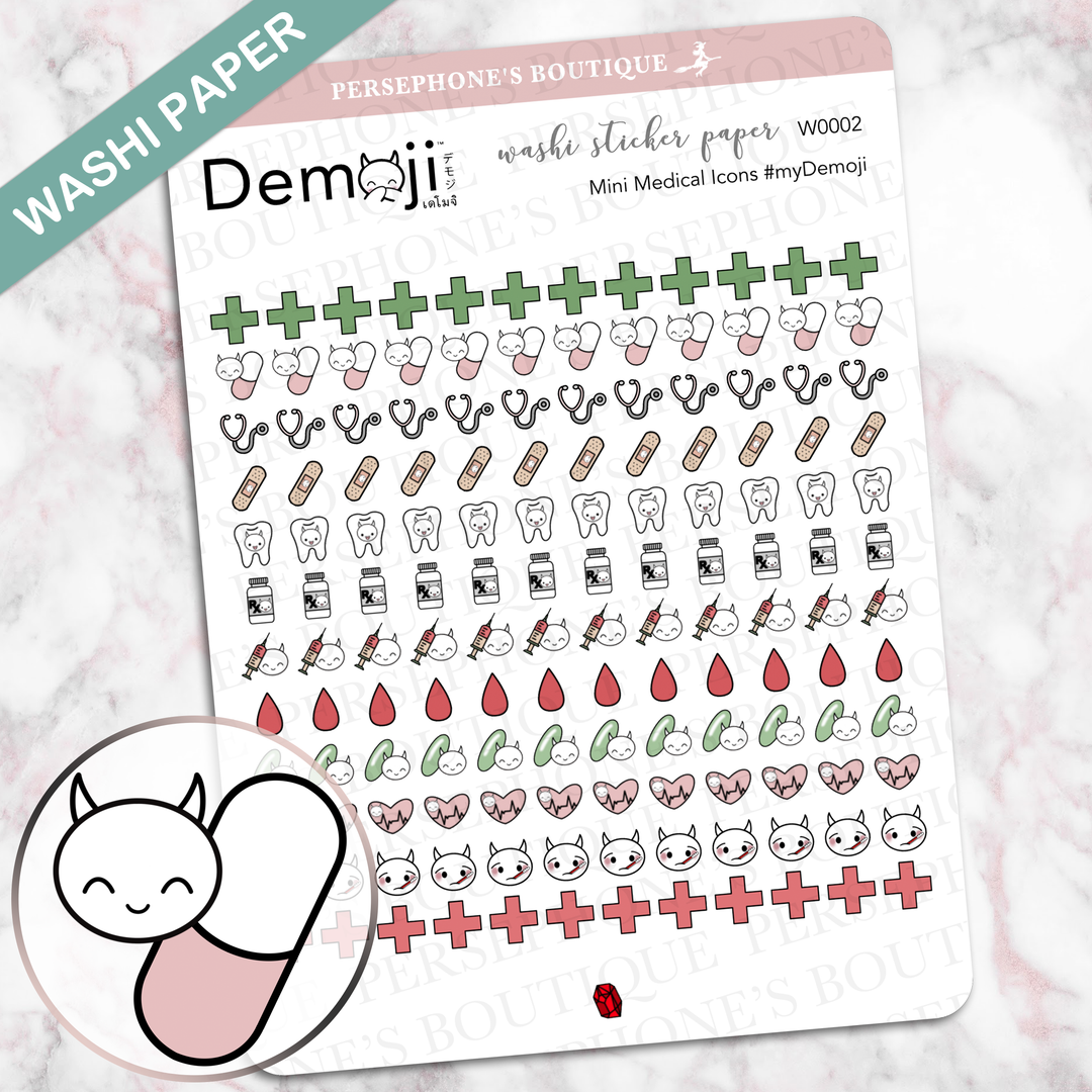 Mini Medical Icons [washi paper] - Persephone's Boutique