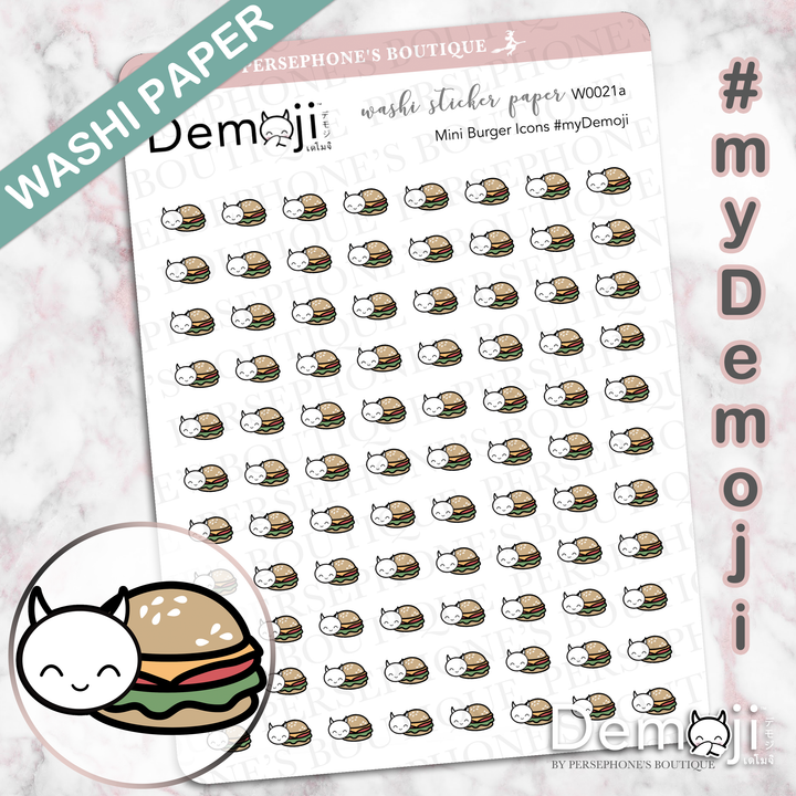 Mini/Micro Burger Icons [washi paper]