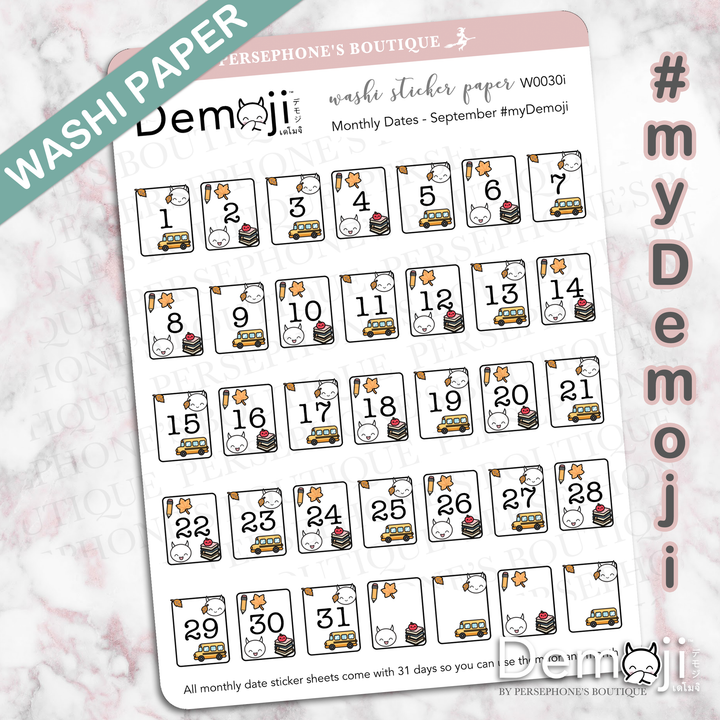 Monthly Date Stickers - Small - Persephone's Boutique