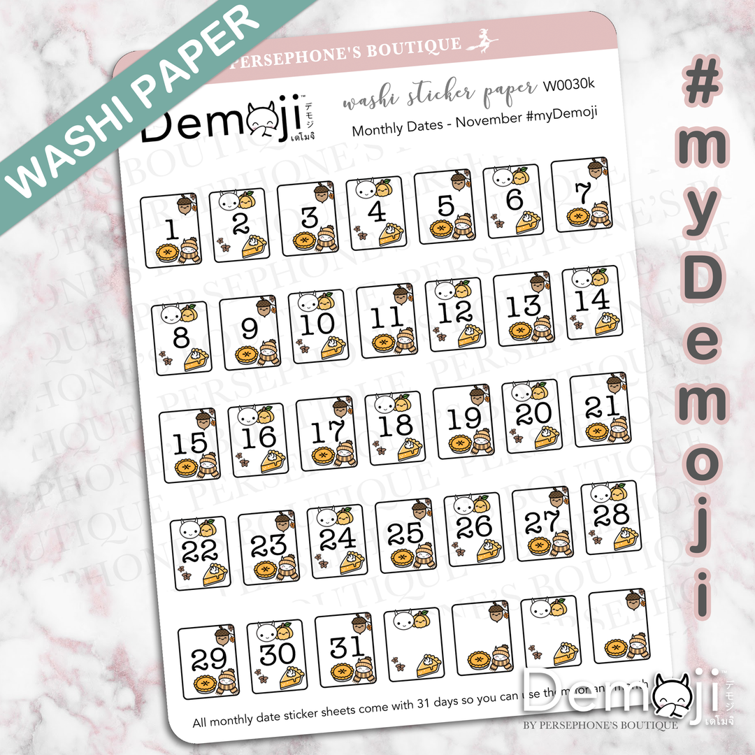 Monthly Date Stickers - Small - Persephone's Boutique