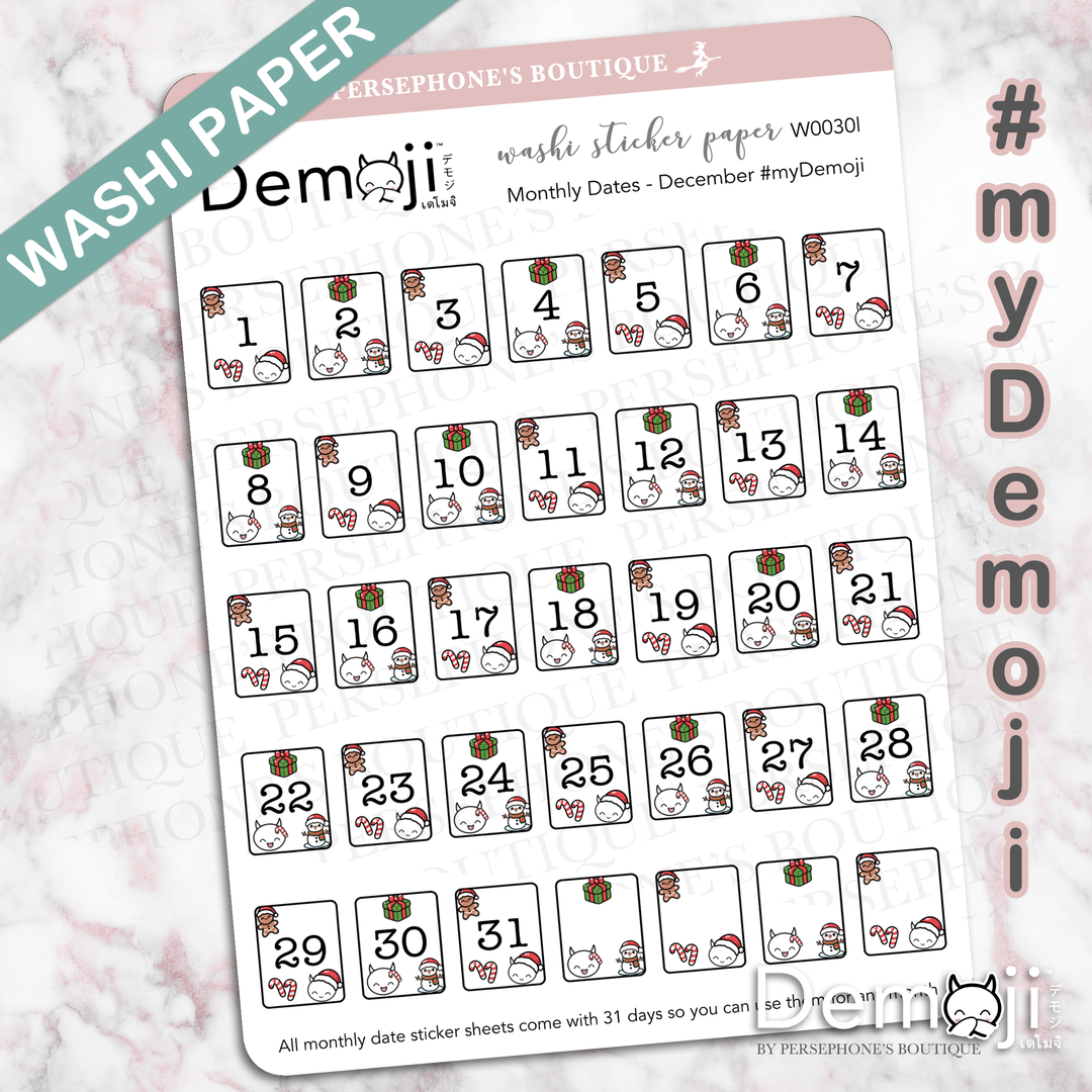 Monthly Date Stickers - Small - Persephone's Boutique