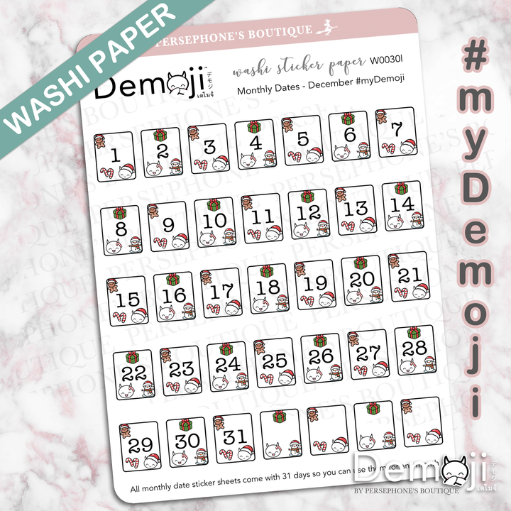 Monthly Date Stickers - Small - Persephone's Boutique