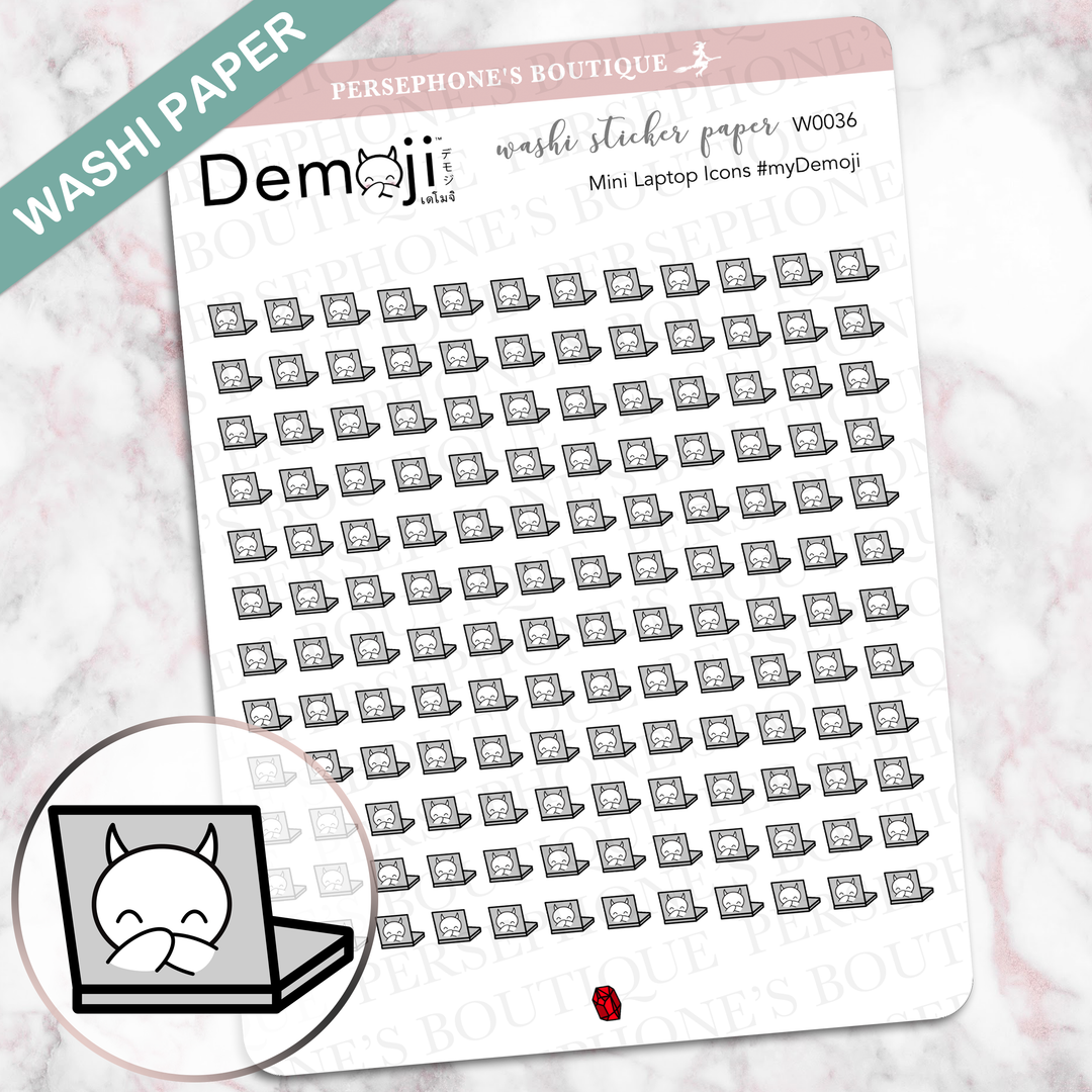 Mini Laptop Icons [washi paper] - Persephone's Boutique