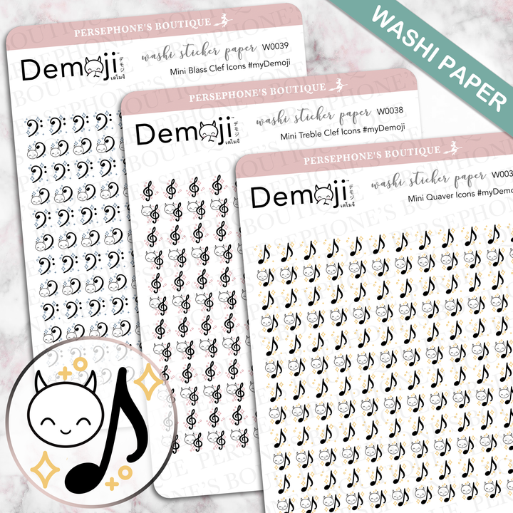 Mini Music Icons [washi paper] - Persephone's Boutique