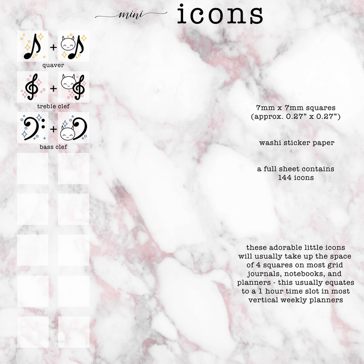 Mini Music Icons [washi paper] - Persephone's Boutique
