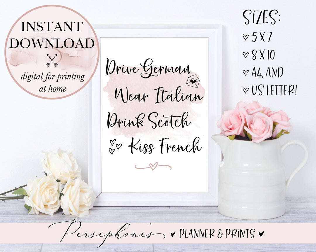 Drive German Printable - Persephone's Boutique