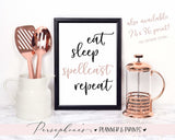 Eat Sleep Spellcast Printable - Persephone's Boutique