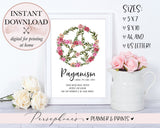 Floral Pentacle Printable - Persephone's Boutique