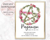 Floral Pentacle Printable - Persephone's Boutique
